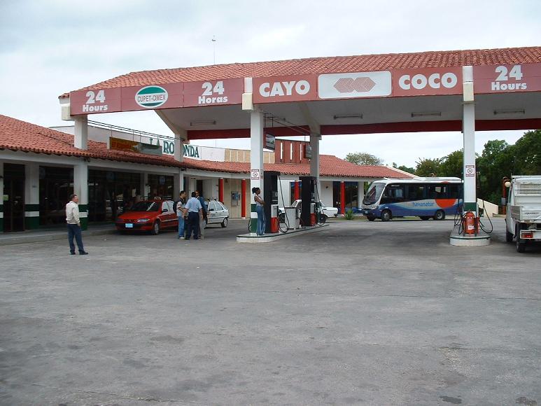 Island gas station